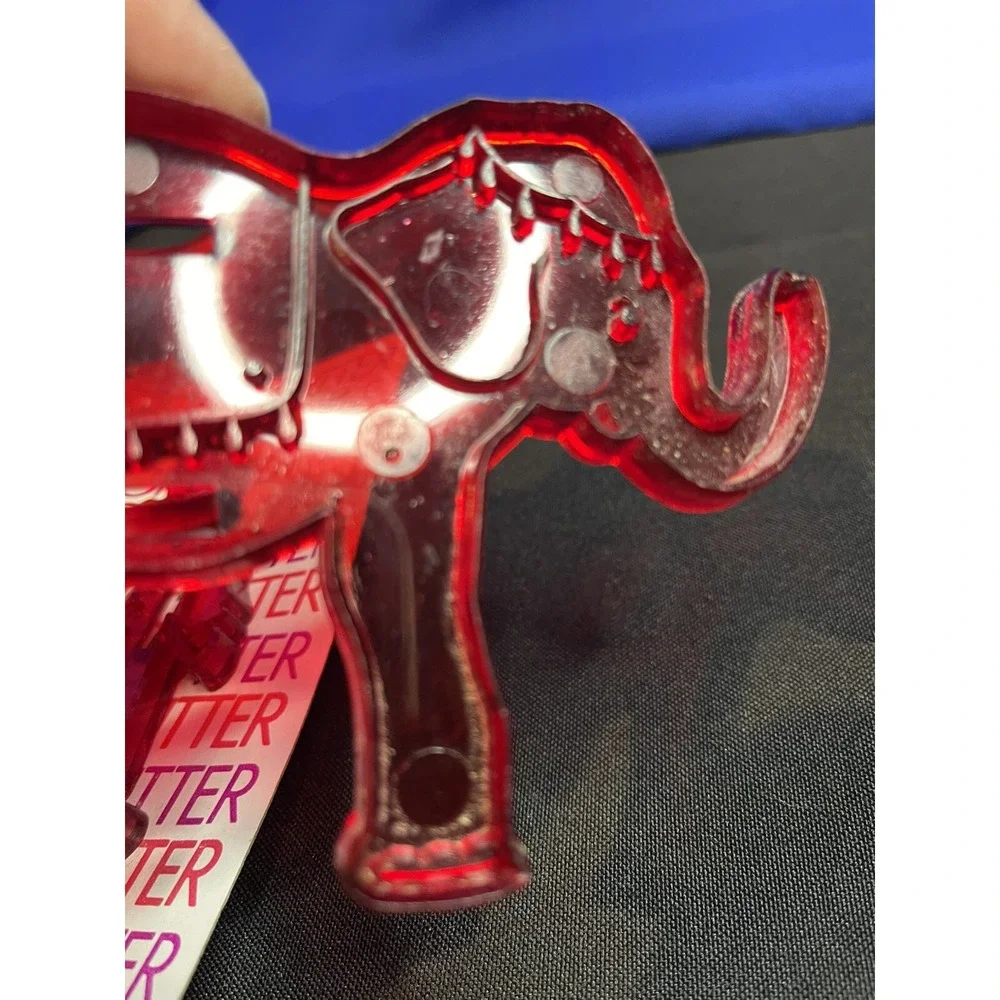 Vintage Circus Cookie Cutters Red Plastic Clown Elephant Camel